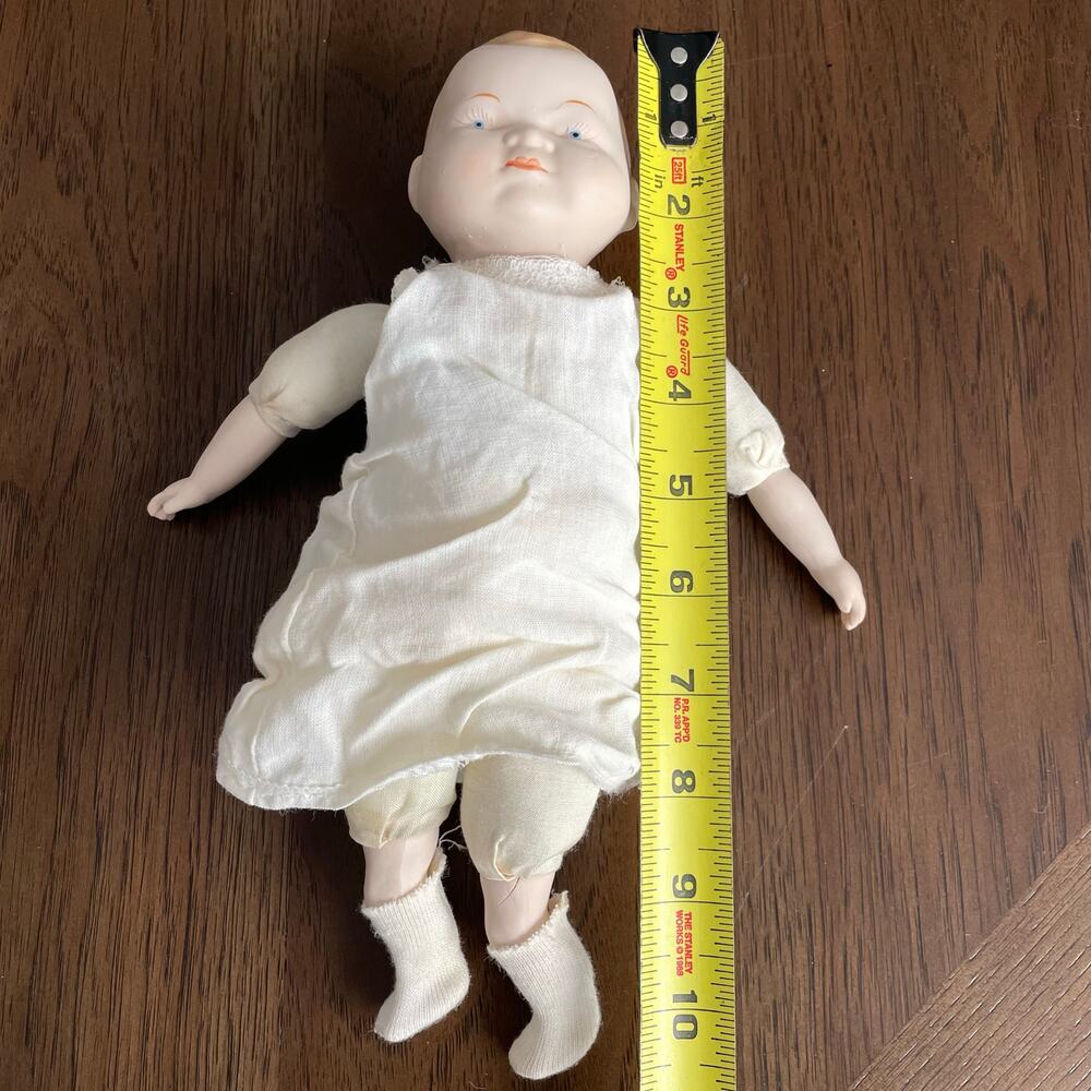 Vintage Bye Lo Baby Doll Style 10.5" Porcelain Head Hands with Cloth Body FLAW